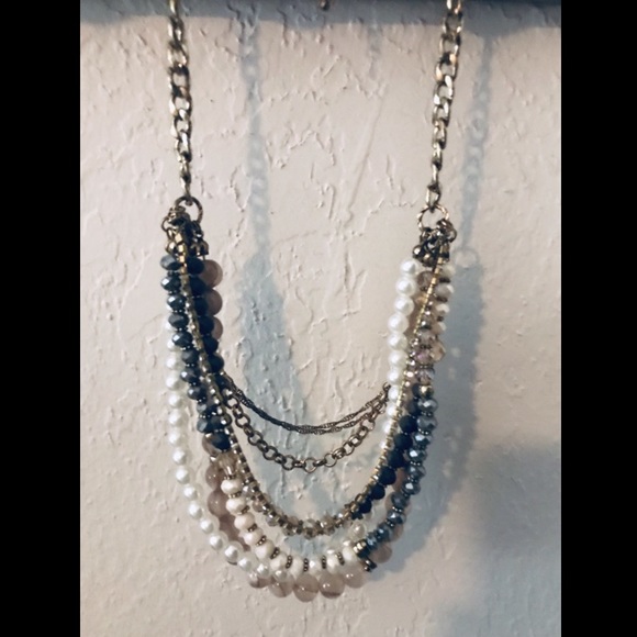 Pewter & Blush Layered Statement Necklace - Picture 4 of 4